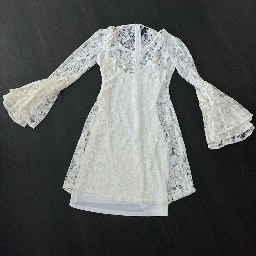 White Lace Dress with bell sleeves